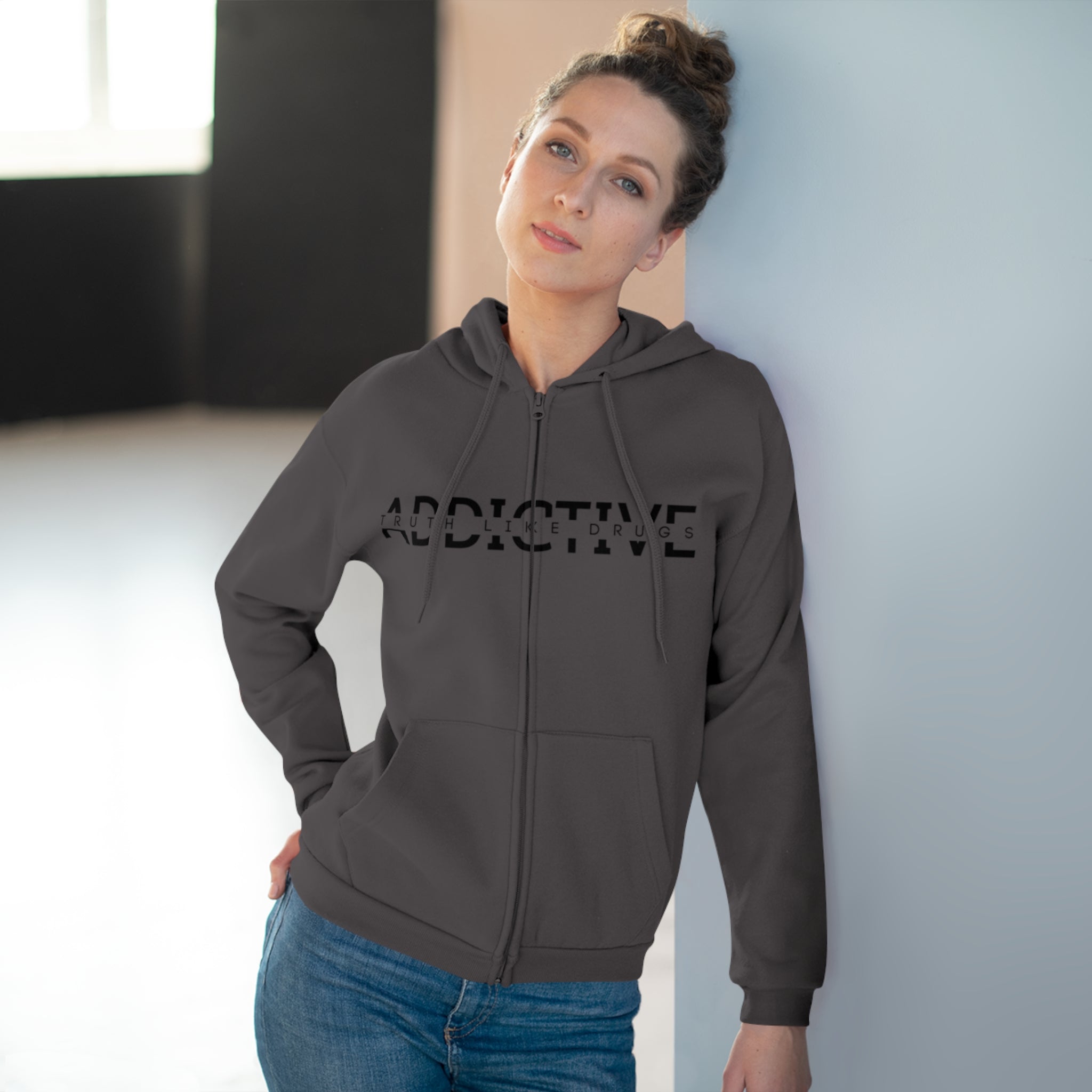 Addictive|Unisex Hoodie Zip Sweatshirt