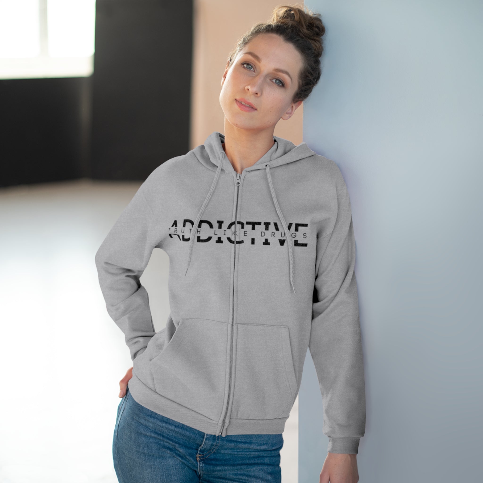 Addictive|Unisex Hoodie Zip Sweatshirt