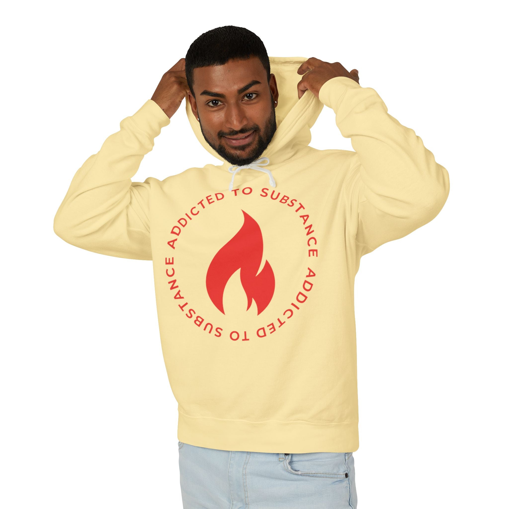 Men's Addicted to Substance Elements Hoodie - Fire | Unisex Lightweight Hooded Sweatshirt