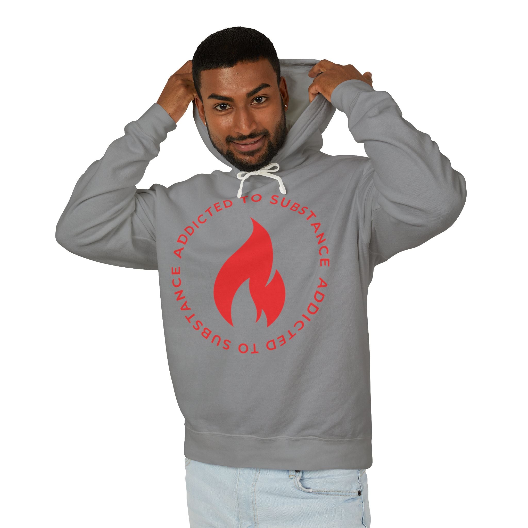 Men's Addicted to Substance Elements Hoodie - Fire | Unisex Lightweight Hooded Sweatshirt