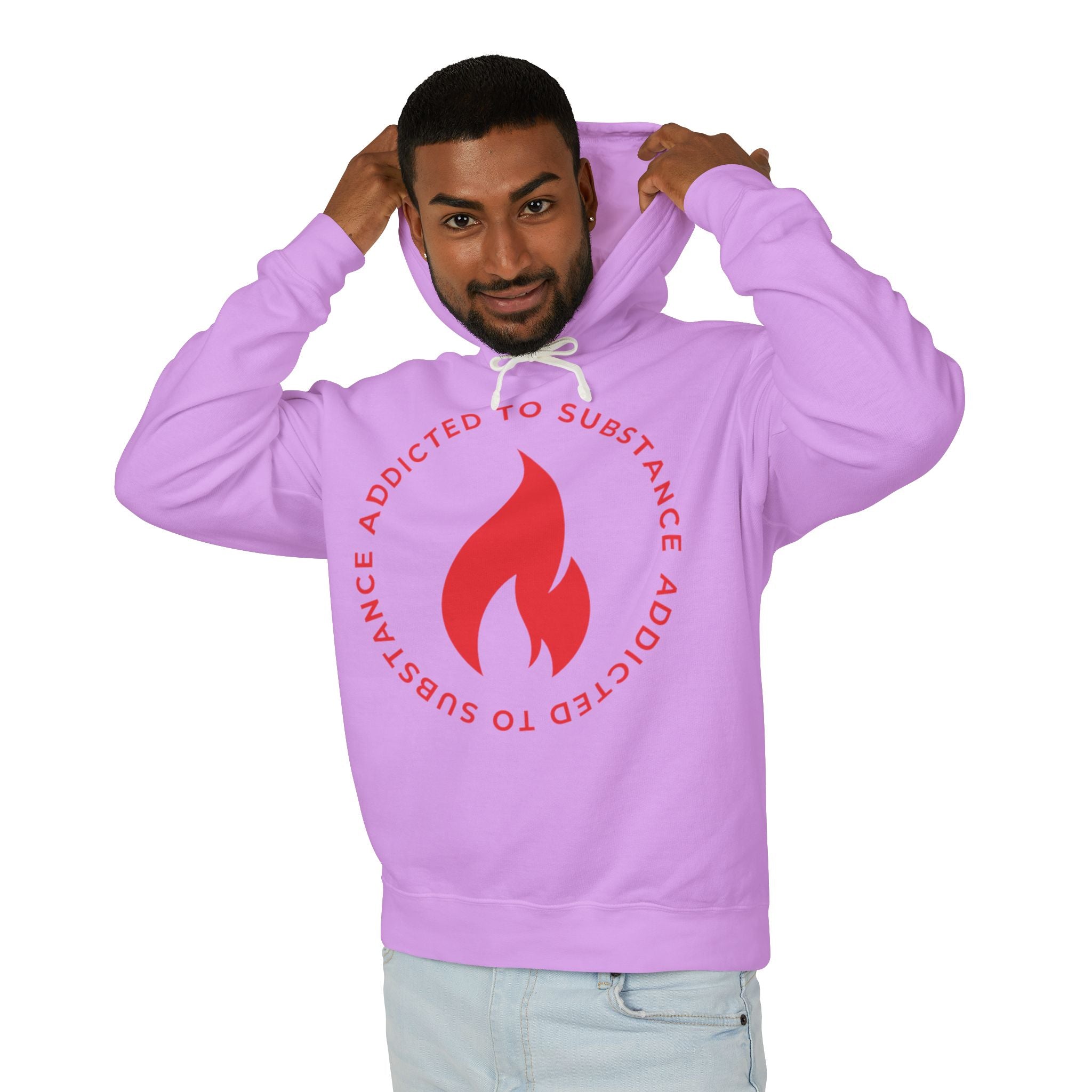 Men's Addicted to Substance Elements Hoodie - Fire | Unisex Lightweight Hooded Sweatshirt
