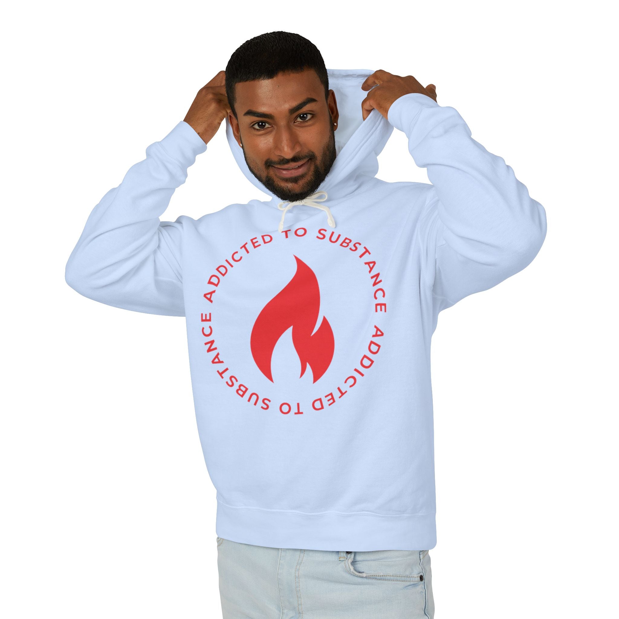 Men's Addicted to Substance Elements Hoodie - Fire | Unisex Lightweight Hooded Sweatshirt