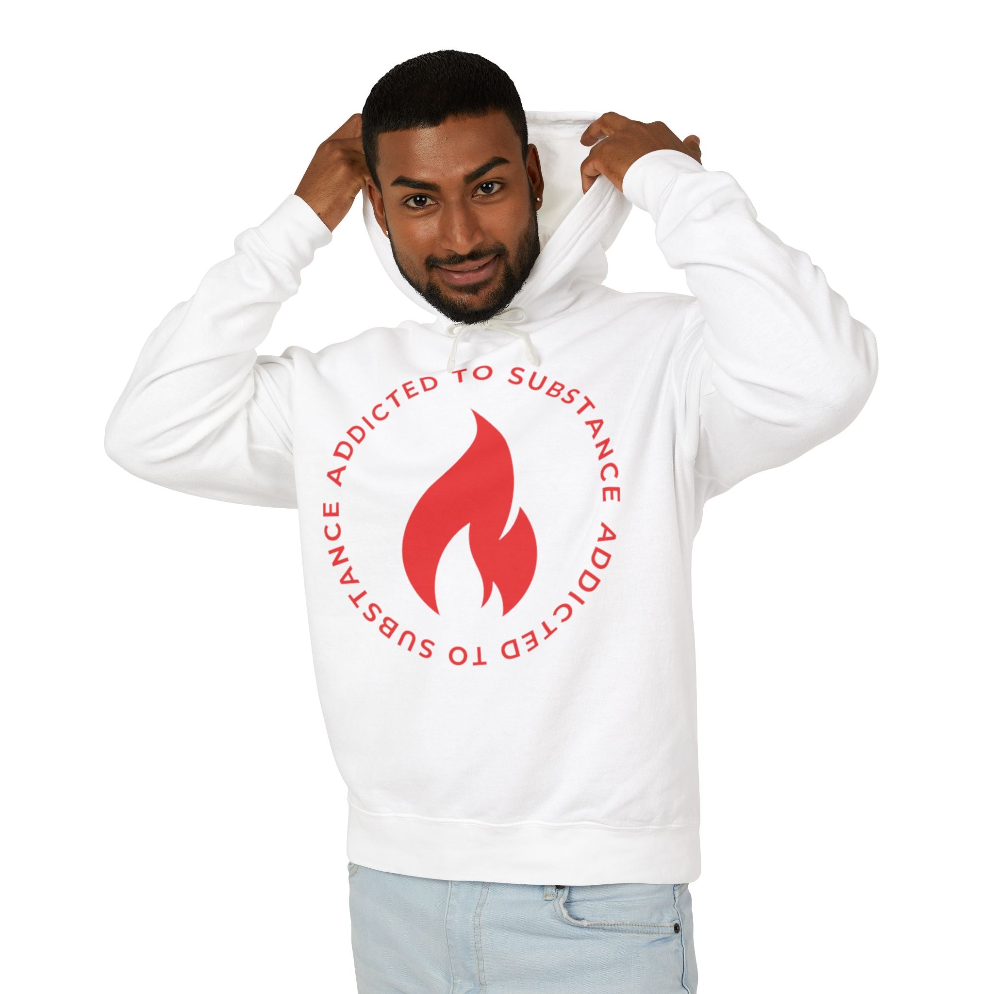 Men's Addicted to Substance Elements Hoodie - Fire | Unisex Lightweight Hooded Sweatshirt
