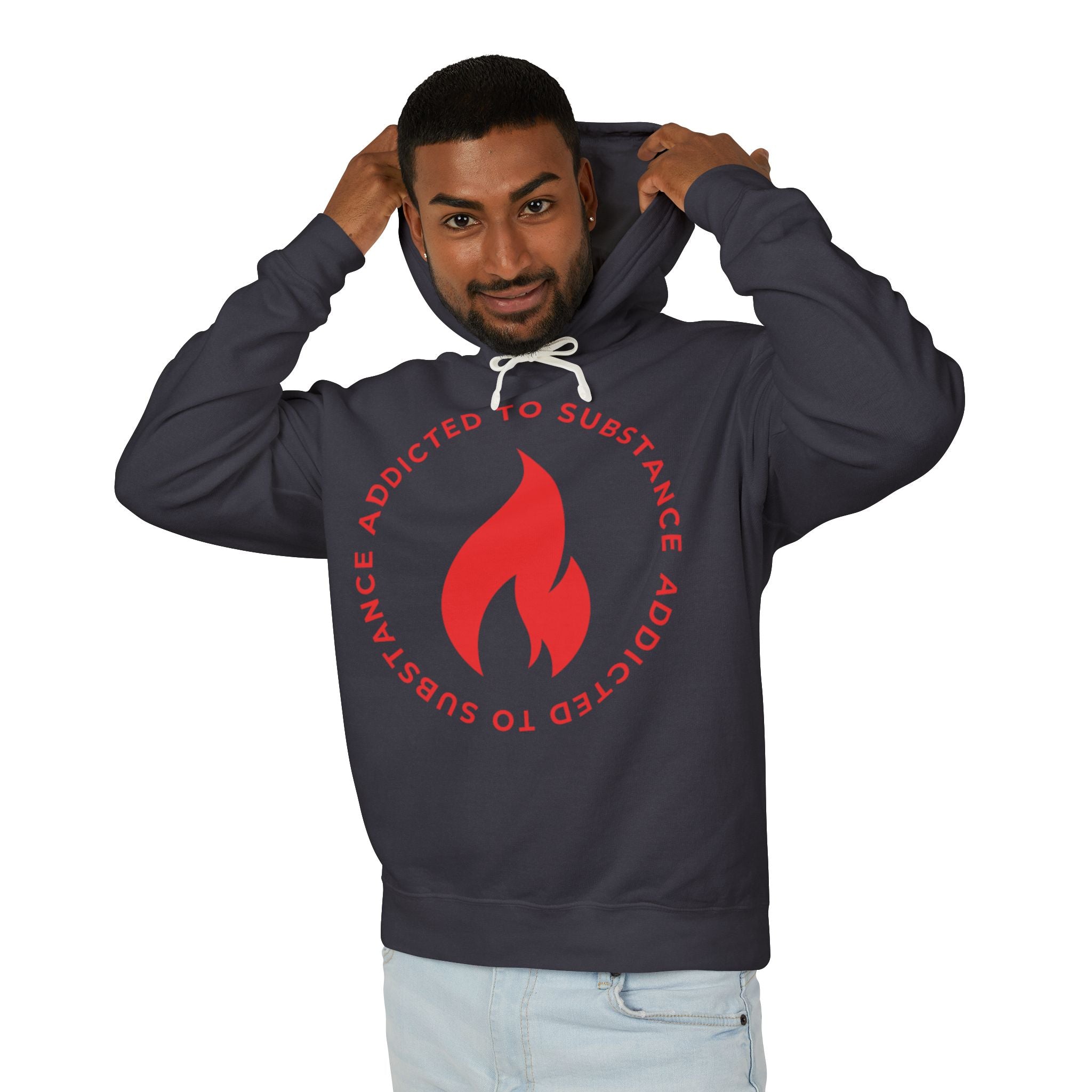 Men's Addicted to Substance Elements Hoodie - Fire | Unisex Lightweight Hooded Sweatshirt