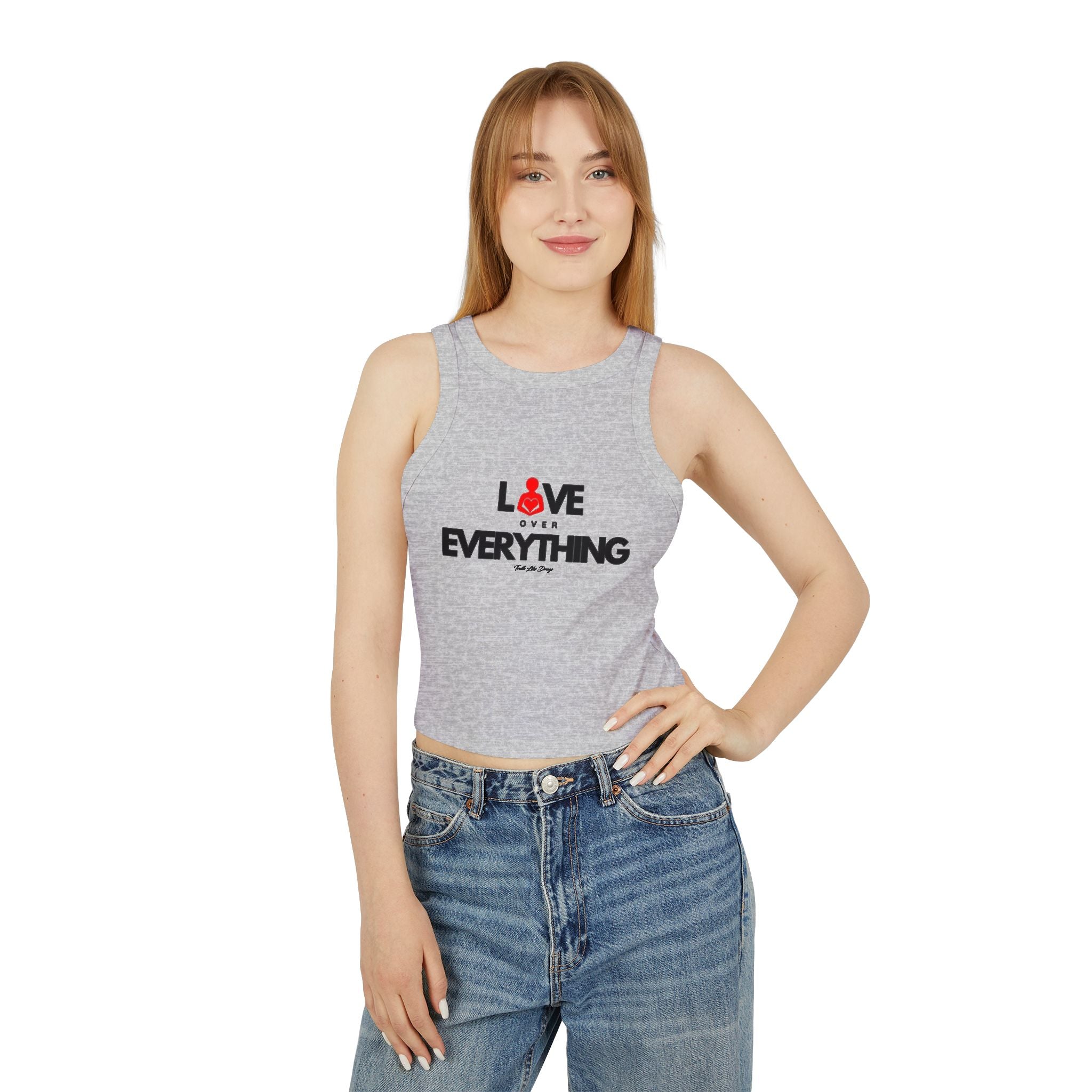 Love Over Everything | Women's Micro Rib Racer Tank Top