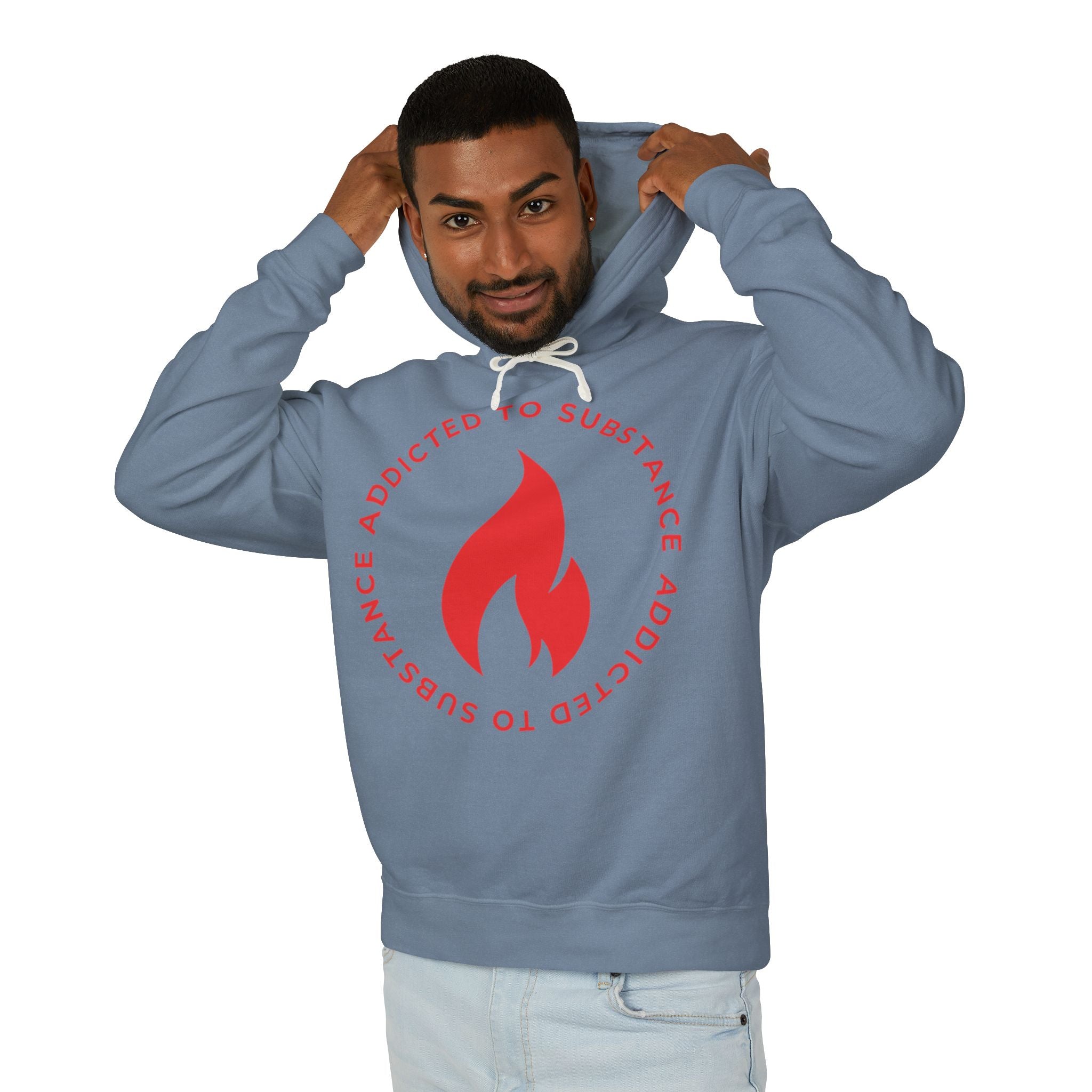 Men's Addicted to Substance Elements Hoodie - Fire | Unisex Lightweight Hooded Sweatshirt