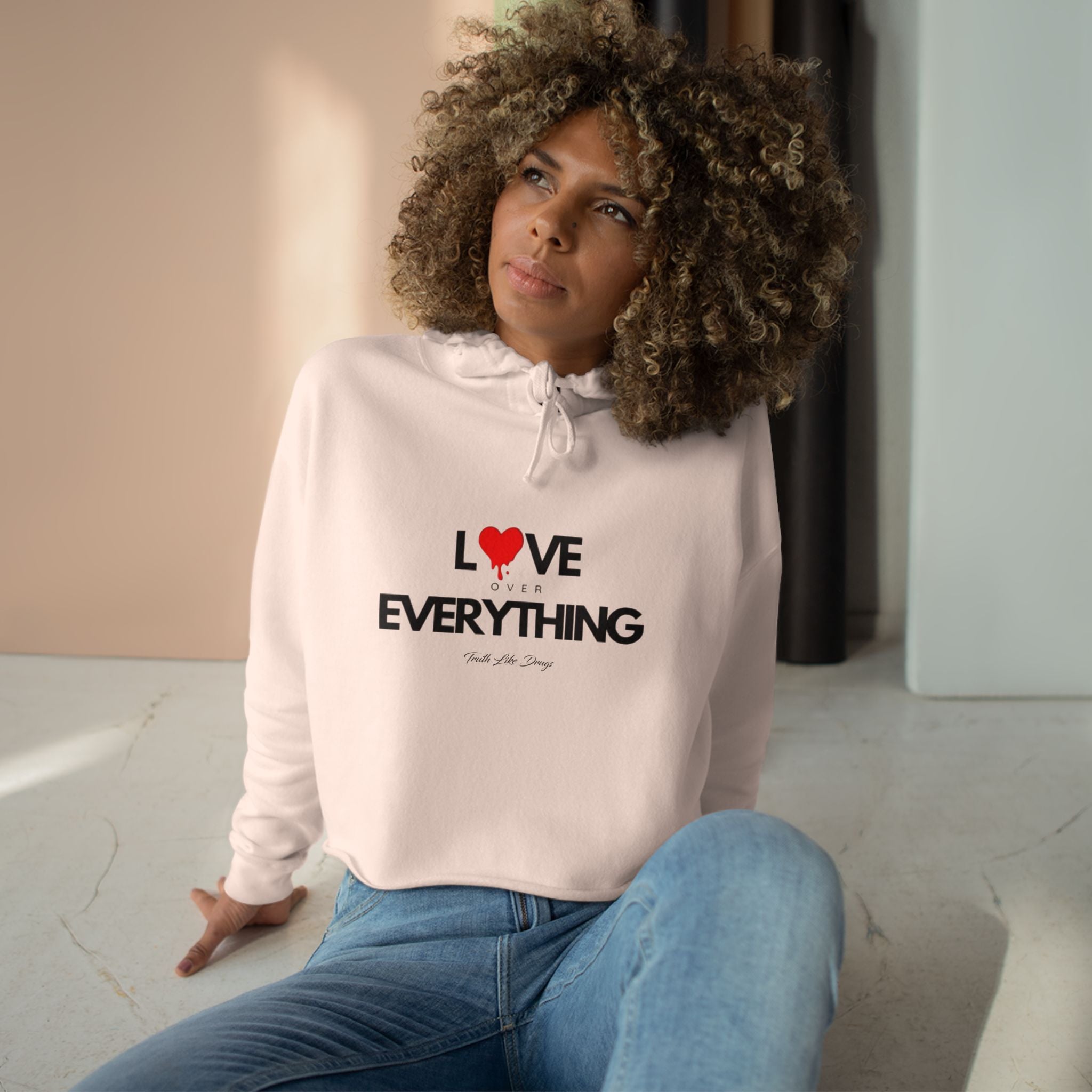 Love Over Everything | Crop Hoodie