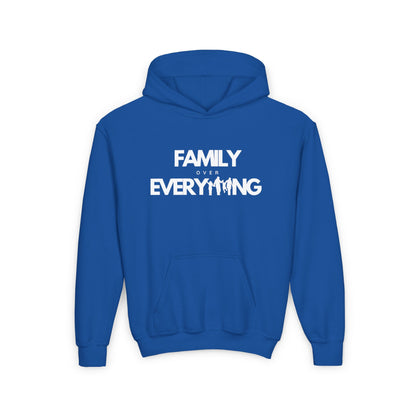 Family Over Everything | Youth Heavy Blend Hooded Sweatshirt