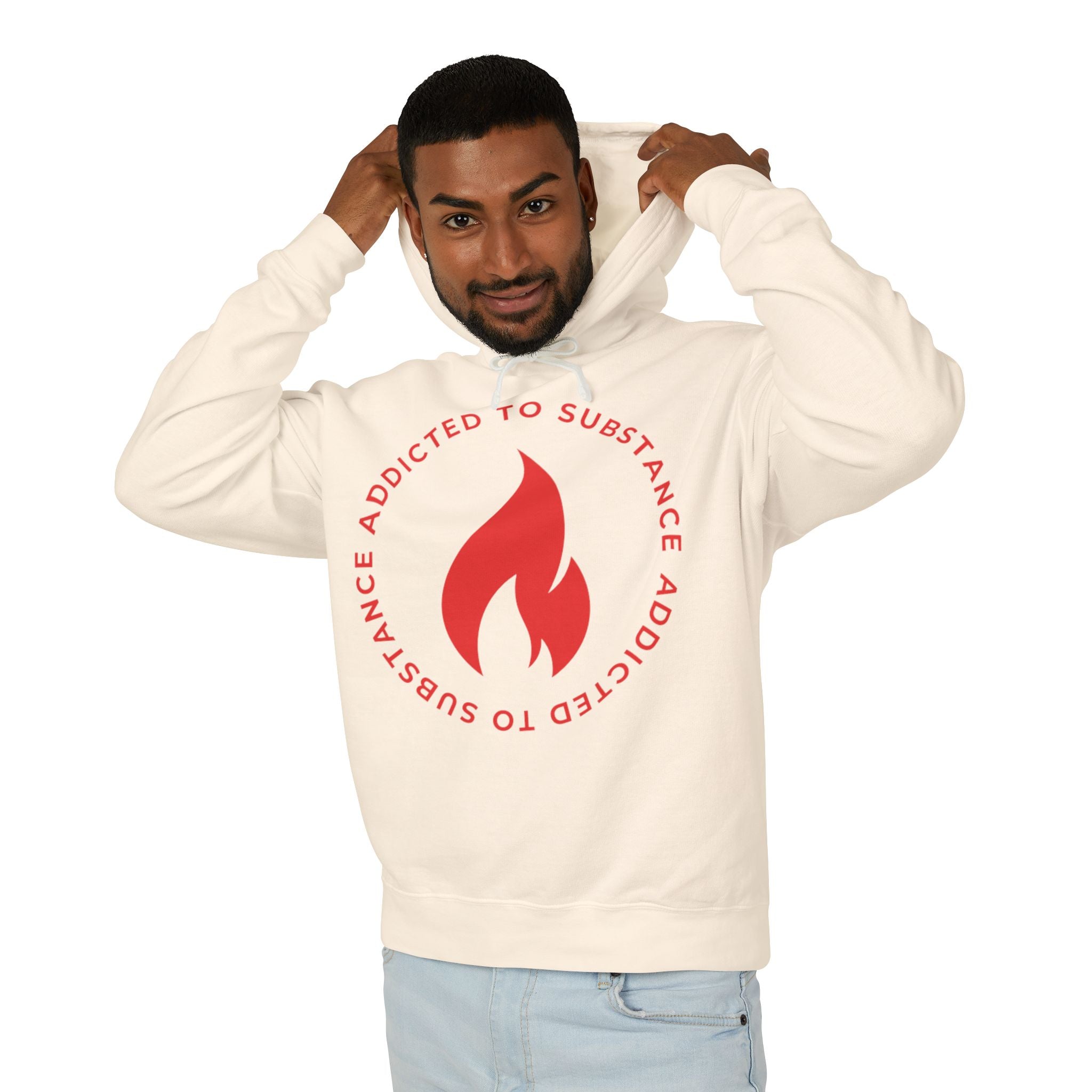 Men's Addicted to Substance Elements Hoodie  - Fire | Unisex Lightweight Hooded Sweatshirt