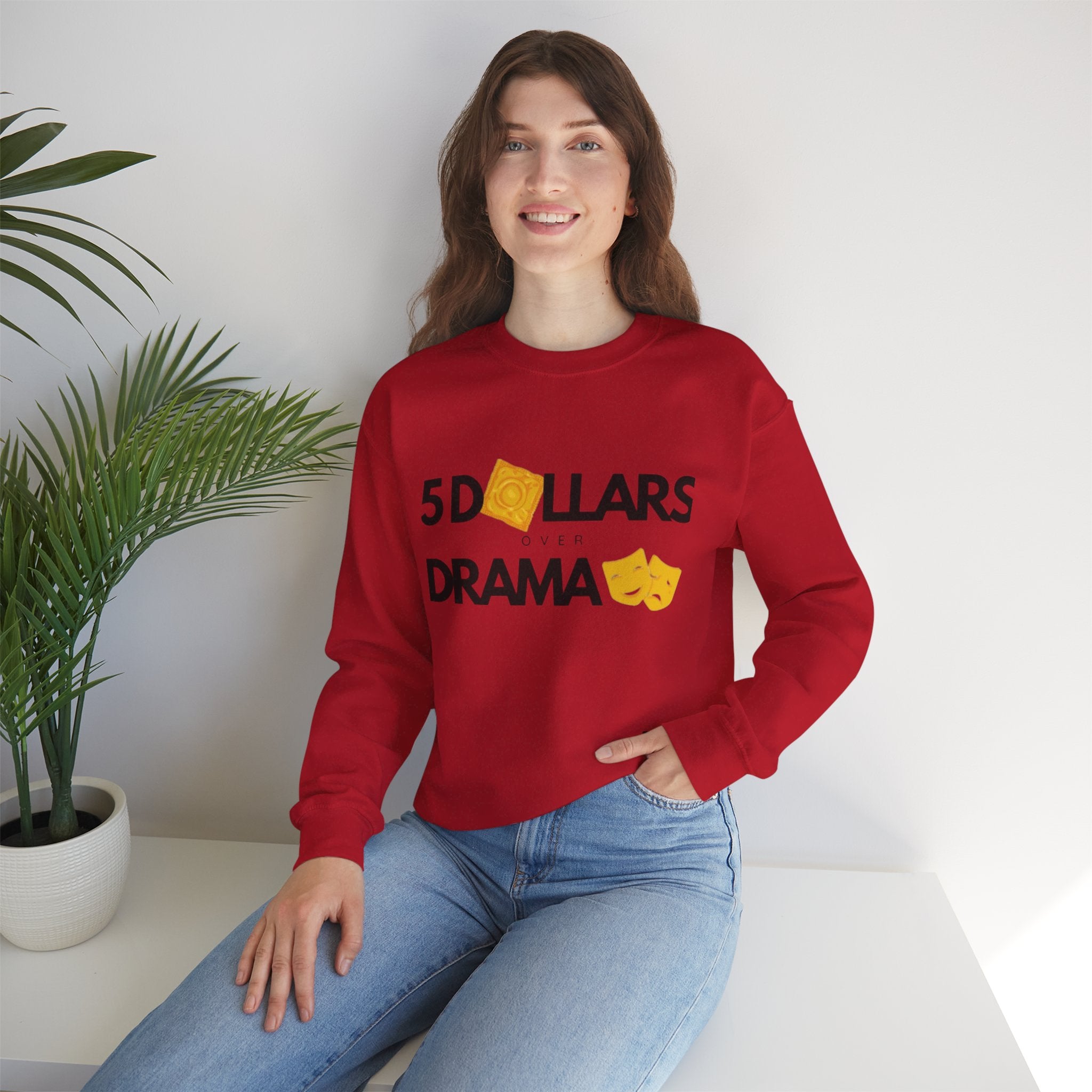 Women's 5 Dollar Over Drama | Heavy Blend™ Crewneck Sweatshirt