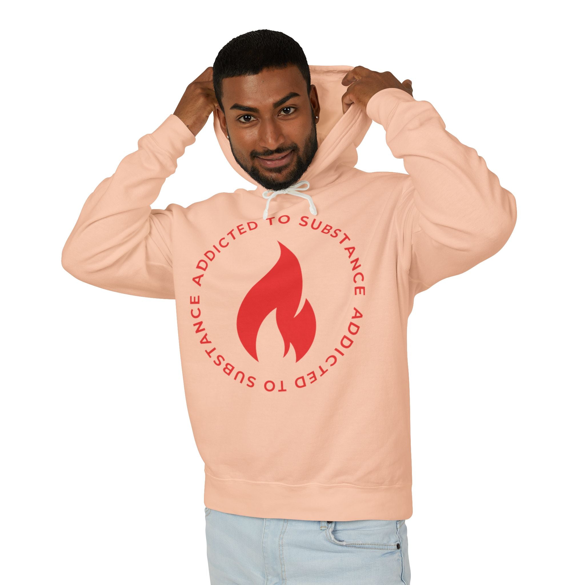 Men's Addicted to Substance Elements Hoodie  - Fire | Unisex Lightweight Hooded Sweatshirt