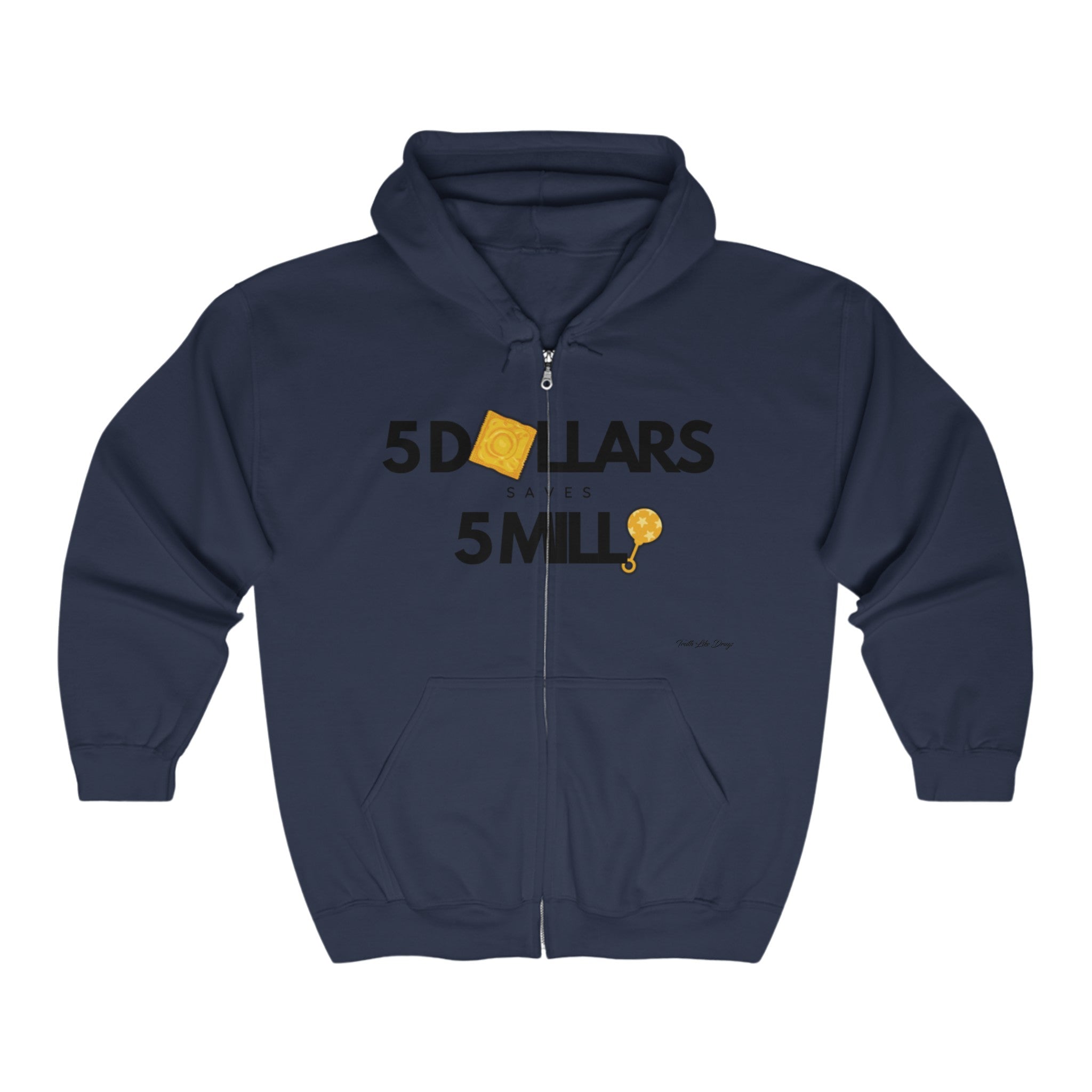 $5 Dollars Saves 5 Milli | Unisex Heavy Blend™ Full Zip Hooded Sweatshirt