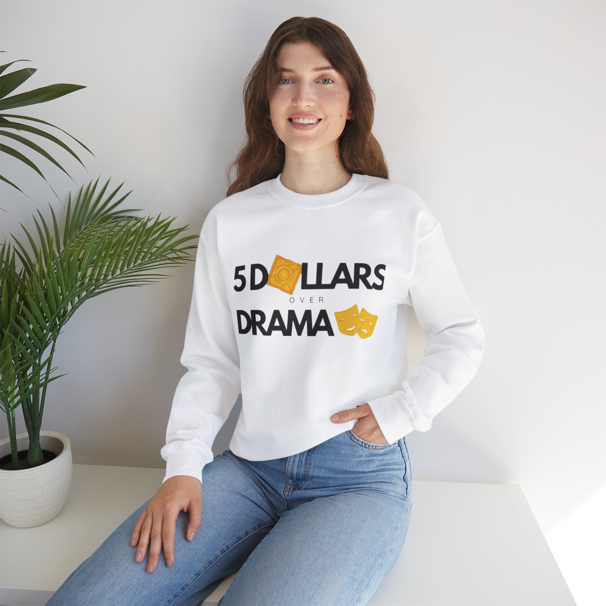 Women's 5 Dollar Over Drama | Heavy Blend™ Crewneck Sweatshirt