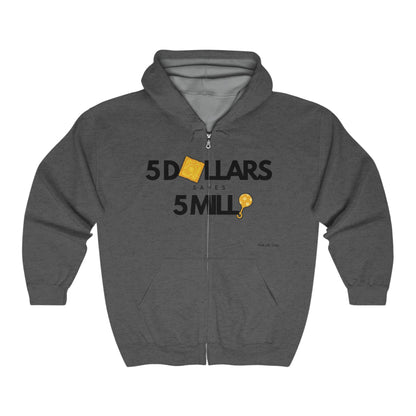 $5 Dollars Saves 5 Milli | Unisex Heavy Blend™ Full Zip Hooded Sweatshirt