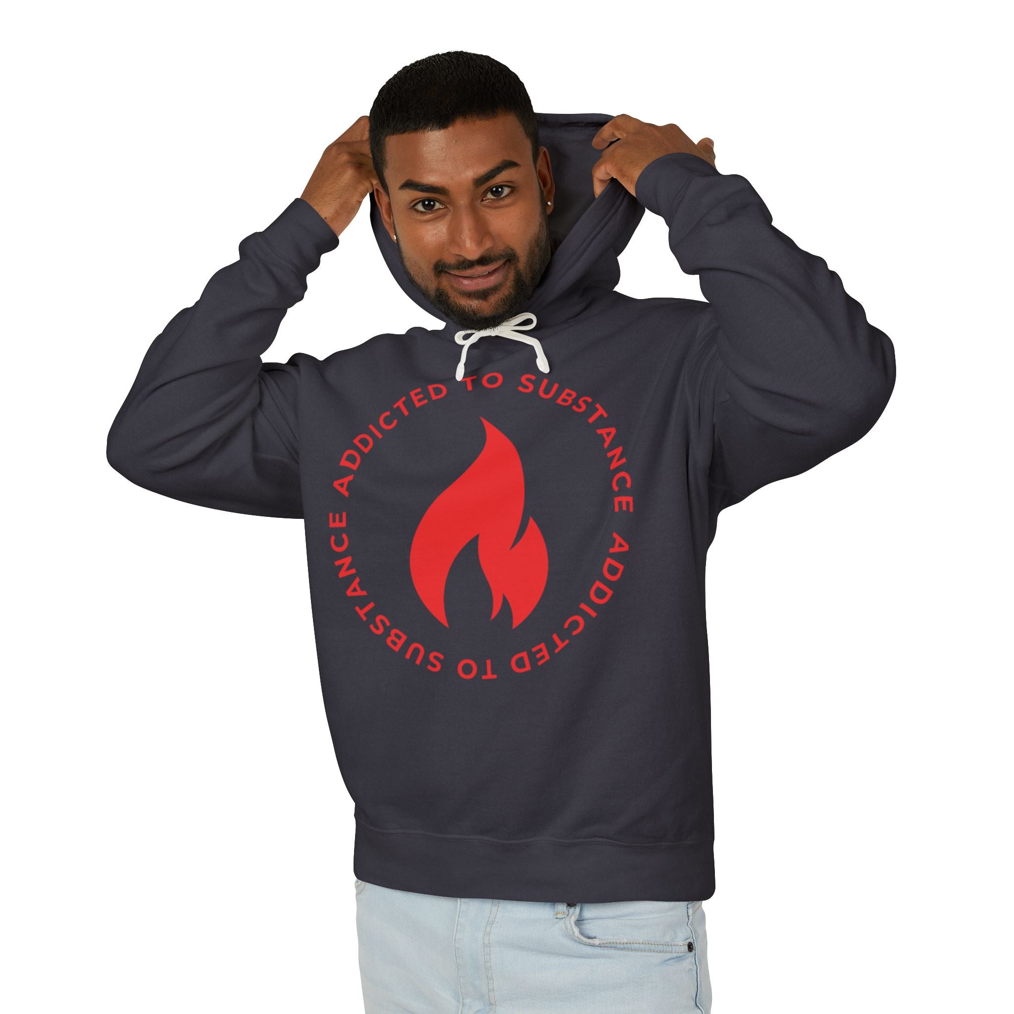 Men's Addicted to Substance Elements Hoodie  - Fire | Unisex Lightweight Hooded Sweatshirt